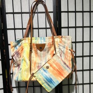 Anne Klein Multicolor XL Tote Bag & Matching Crossbody Purse